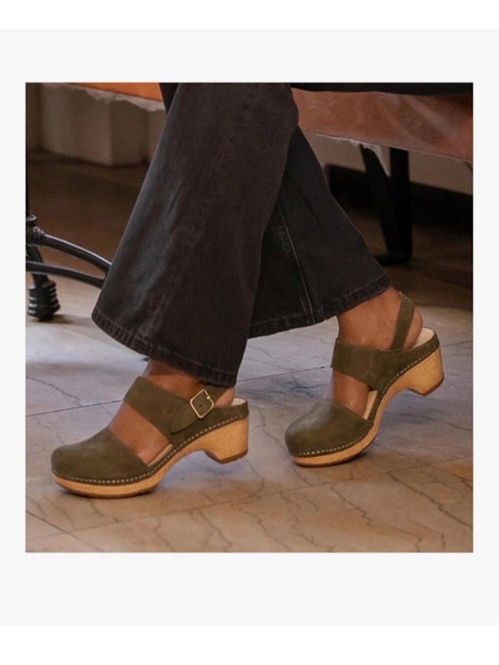 Dansko Lucia Platform Pumps Slingback Closed-Toe Sandals Ivy Green Size 37 - Picture 2 of 13